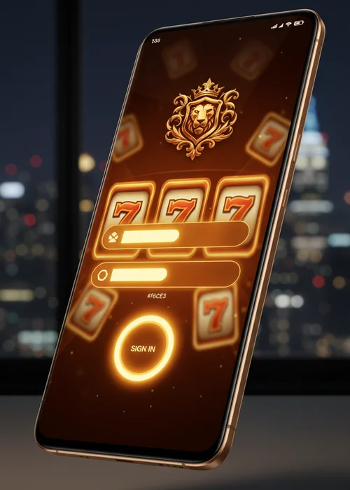 Screenshot of Gold Bull Casino's secure login page on a mobile device, showing fields for email and password, highlighting safe access for every player.